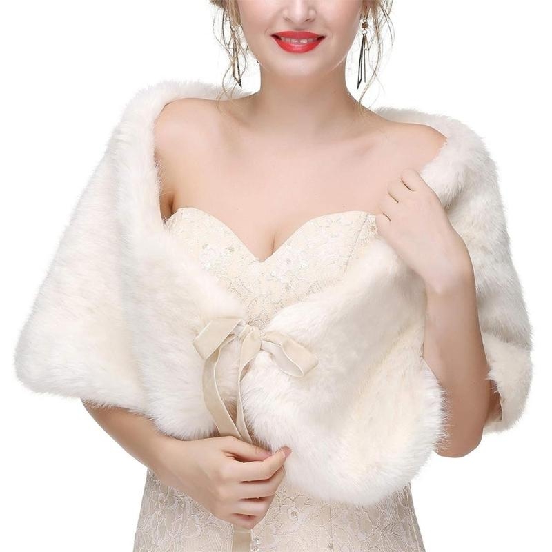 Stole Wedding Shawl - 652F Lông thú giả tinh xảo