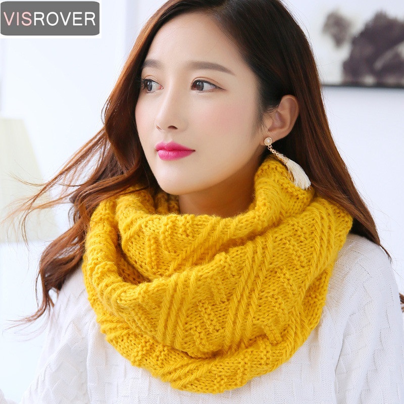 Infinity Scarf Knit - VISROVER Màu Khăn Choàng Cổ Nữ