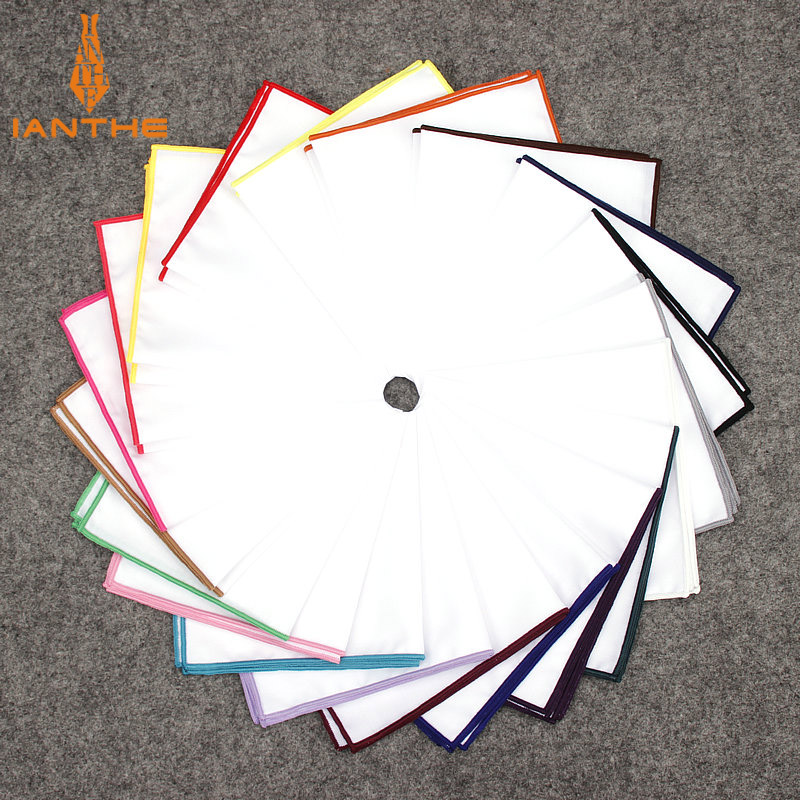 Pocket Square Set - 2018 Thời Trang Mens Cotton Trắng