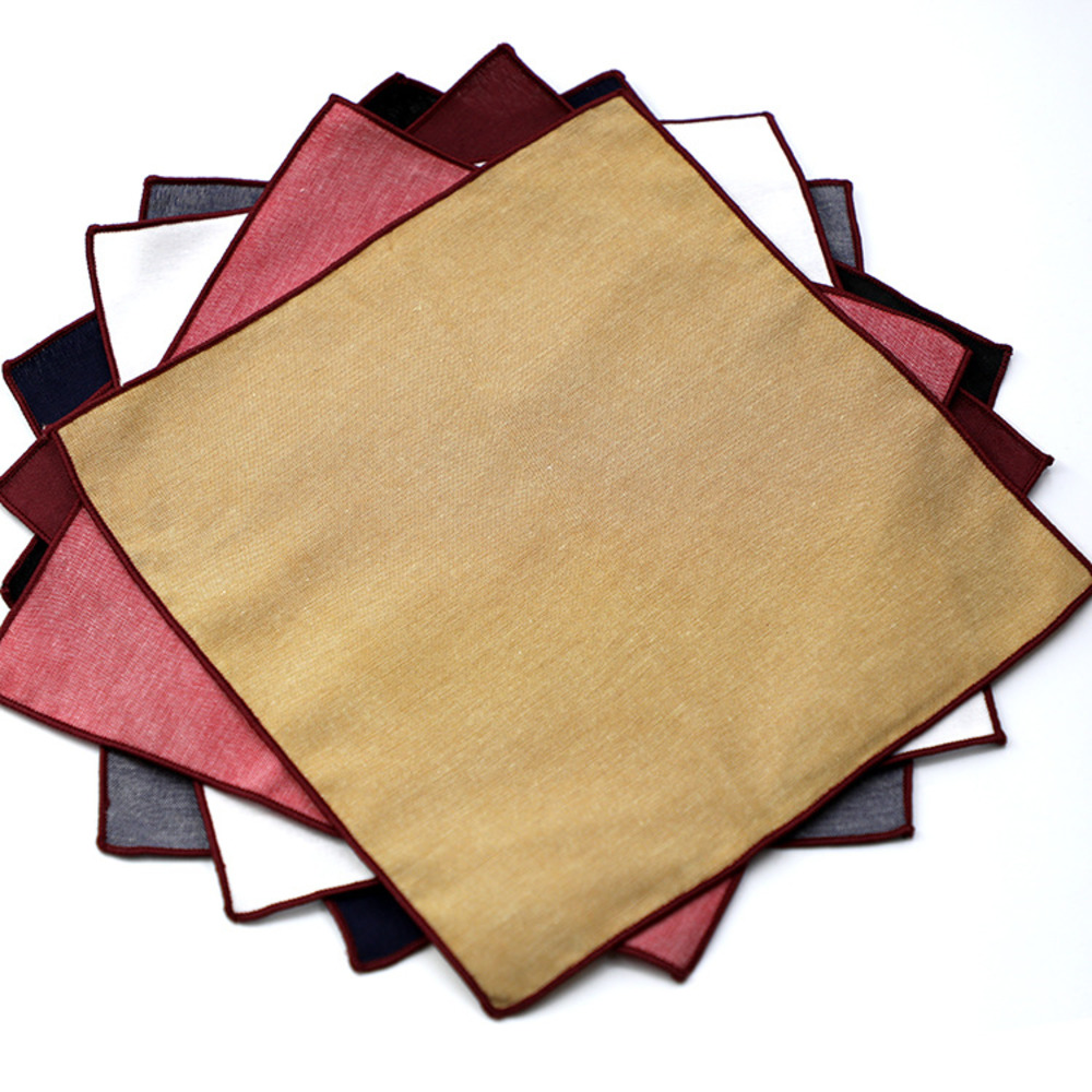 Solid Striped Brown Pocket Squ - đánh giá và giá Handkerchief Cotton Men