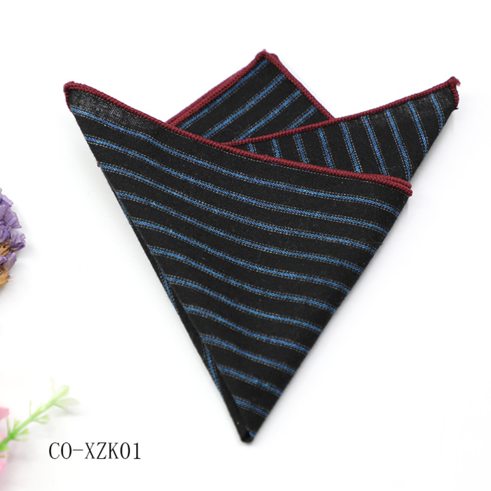 Solid Striped Brown Pocket Squ - đánh giá và giá Handkerchief Cotton Men