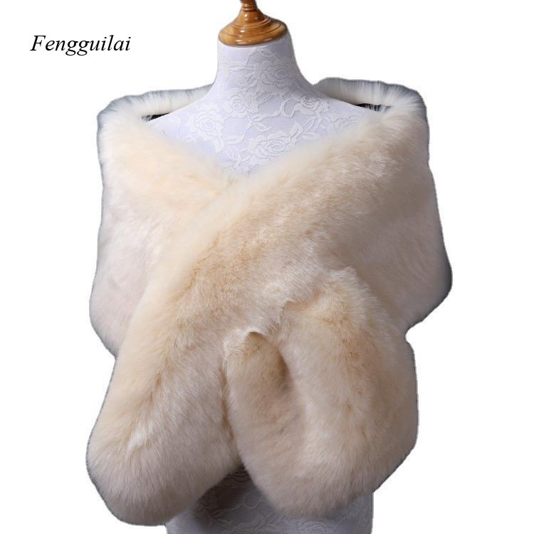 Women's White Faux Fur Shawl B - đánh giá và giá Stole Wedding Shawl