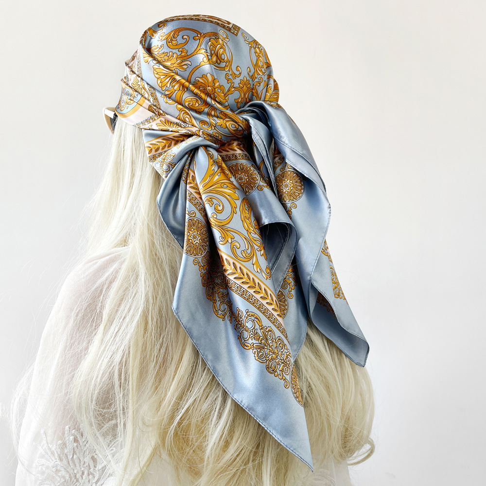 Silk Shawl Satin Square Scarf  - đánh giá và giá Face Scarf Mask