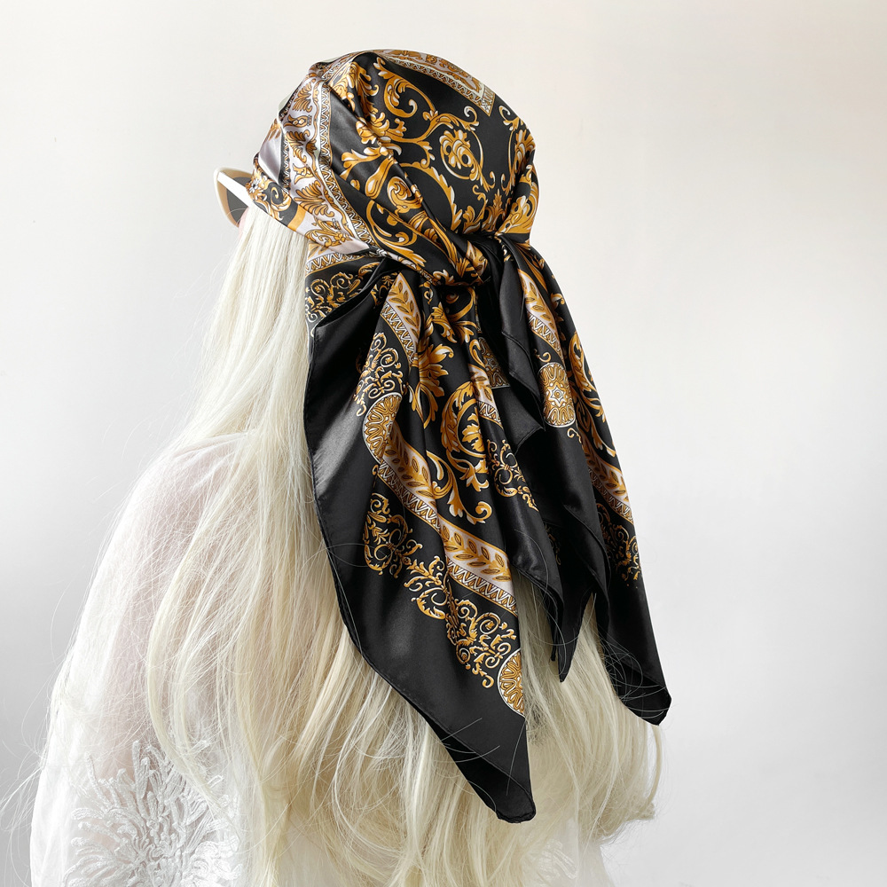 Silk Shawl Satin Square Scarf  - đánh giá và giá Face Scarf Mask