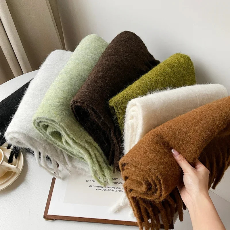 Scarf Lady Autumn Winter Solid - đánh giá và giá Muffler Men Wool