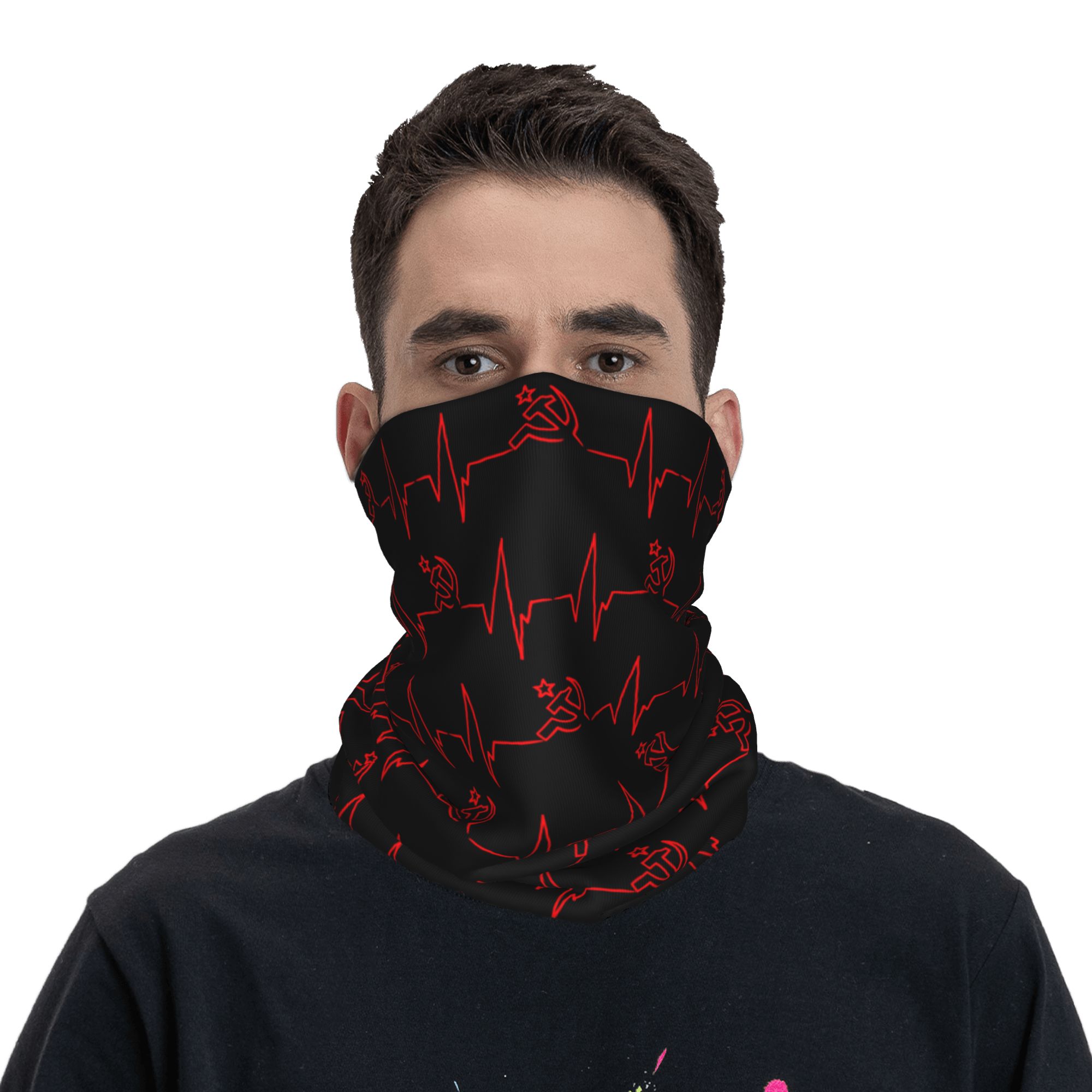 Custom Heartbeat Russian Flag  - đánh giá và giá Neck Warmer Tube