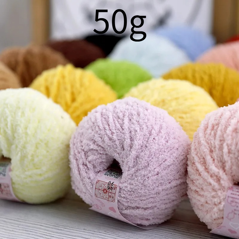 50g Short Plush Yarn 70m, DIY  - đánh giá và giá Woven Scarf Blanket