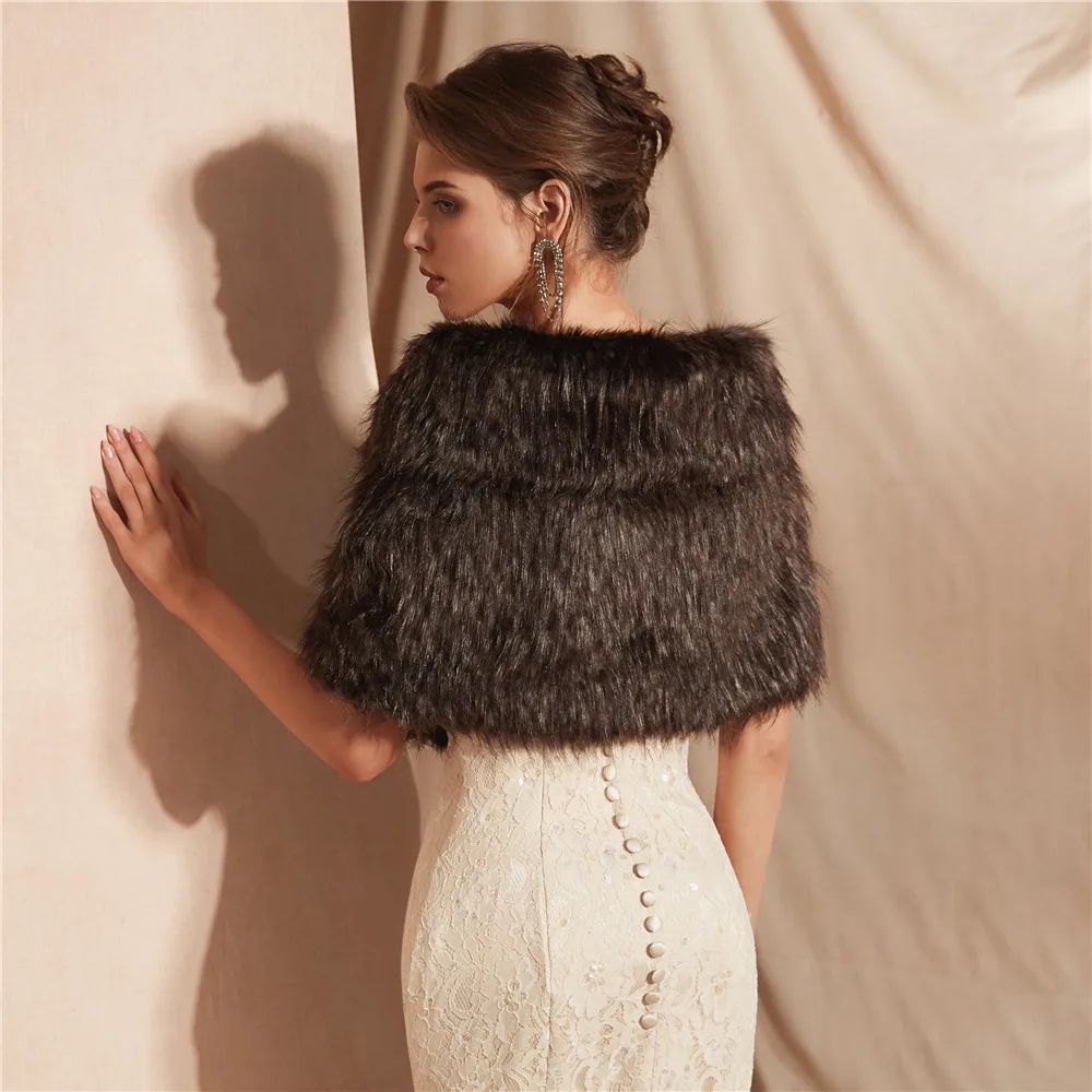 Elegant Faux Fur Bridal Wrap - - đánh giá và giá Stole Wedding Shawl