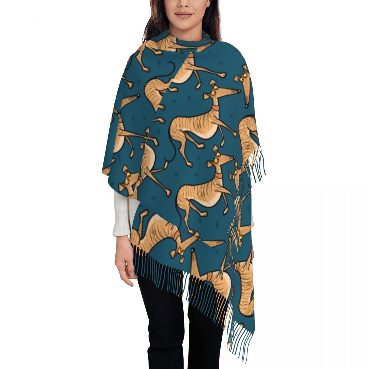 Greyhound Whippet Lurcher Dog  - đánh giá và giá Pashmina Wrap Large