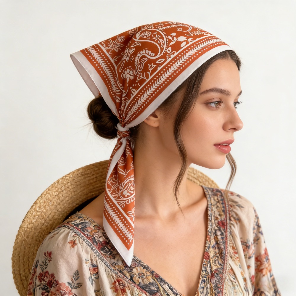 1Pc cashew print fashion silk  - đánh giá và giá Silk Neck Scarf