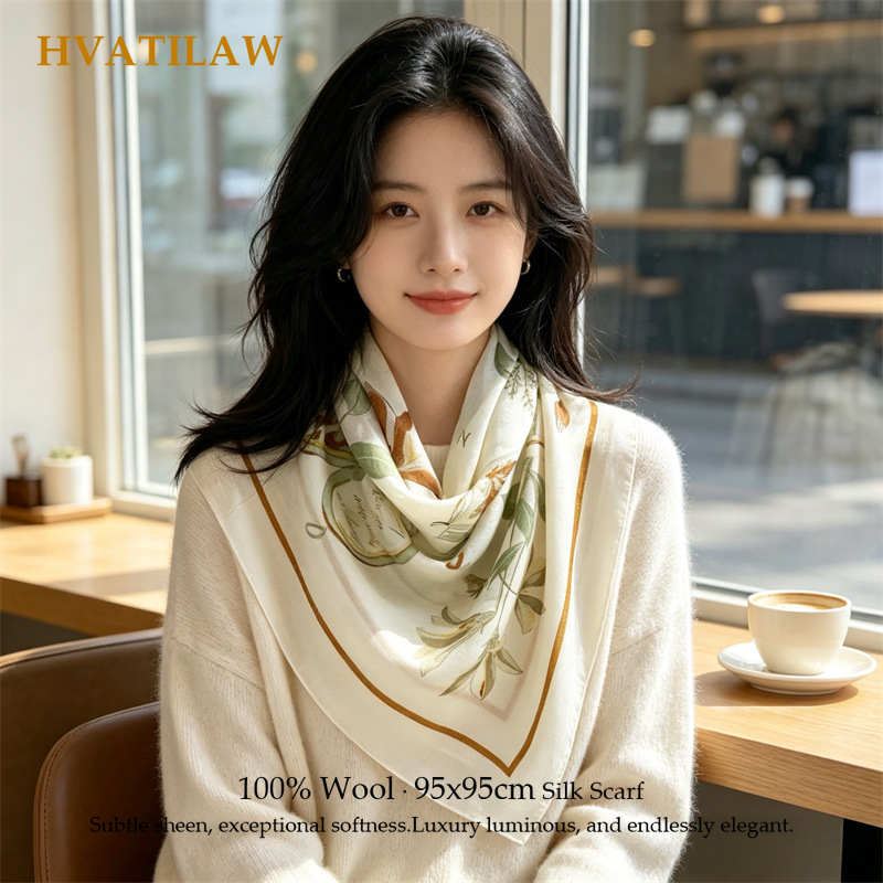 100% Wool Scarf Female Luxury  - đánh giá và giá Pashmina Wrap Large