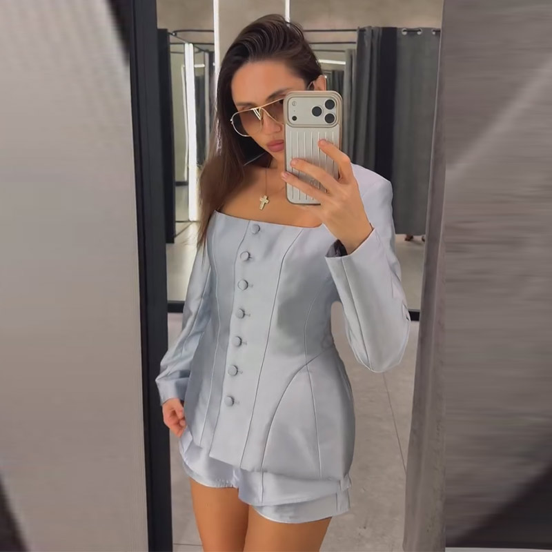 Casual Button Jacket Shorts Su - đánh giá và giá Pocket Square Set
