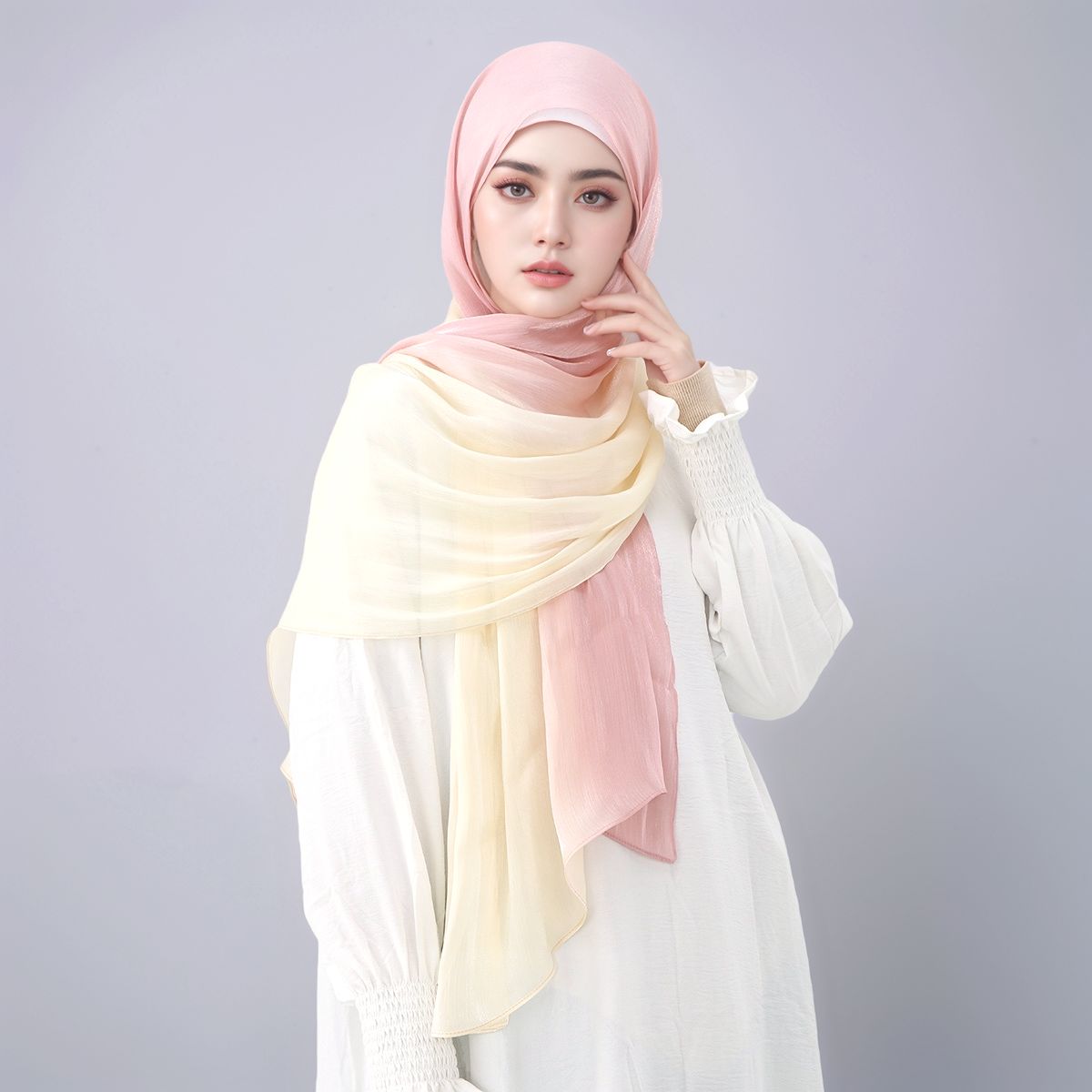 Gradient Twinkle Silk Hijab Sc - đánh giá và giá Head Wrap Turban