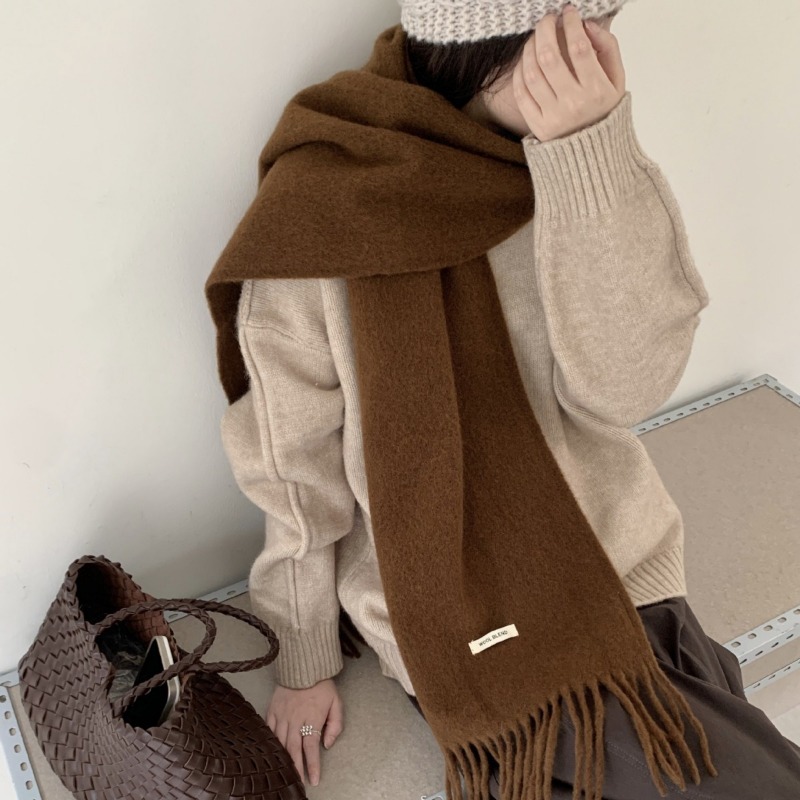 Korean Version Chic Solid Tass - đánh giá và giá Muffler Men Wool