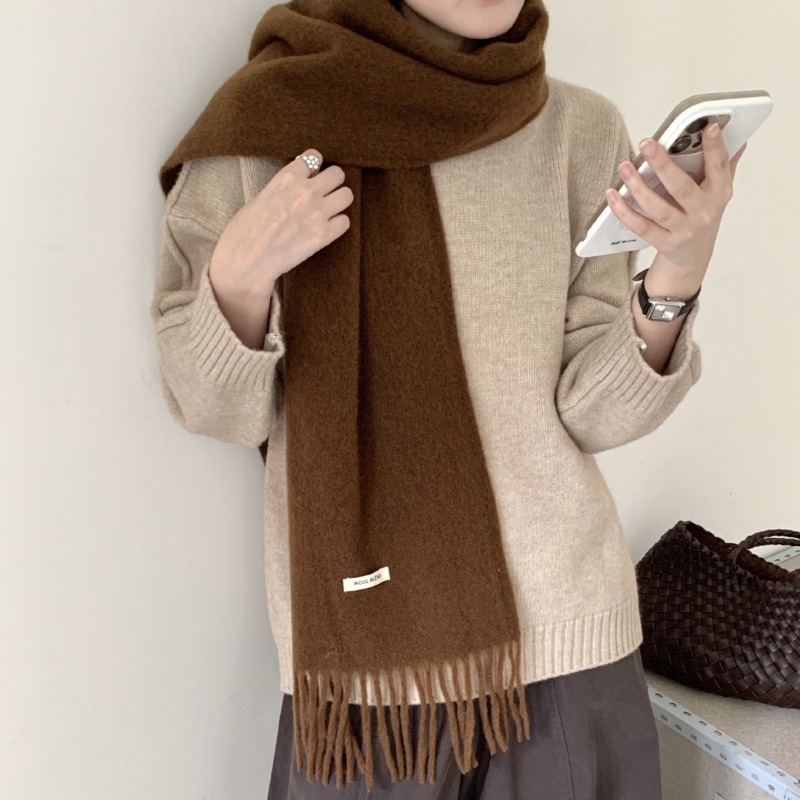 Korean Version Chic Solid Tass - đánh giá và giá Muffler Men Wool