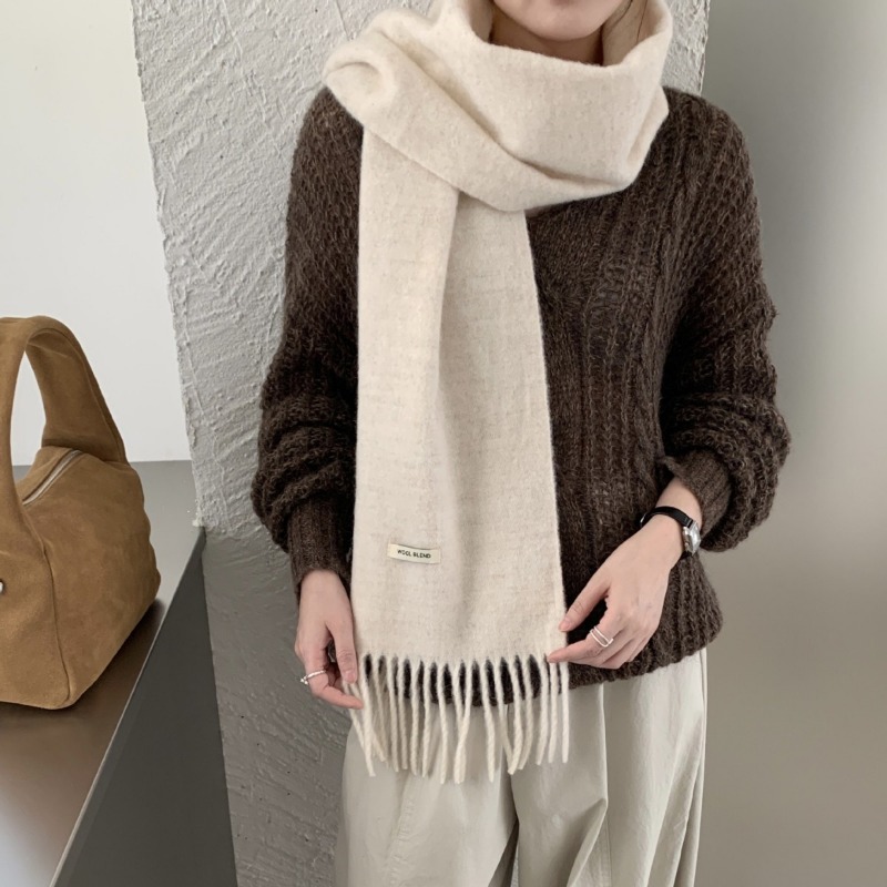 Korean Version Chic Solid Tass - đánh giá và giá Muffler Men Wool