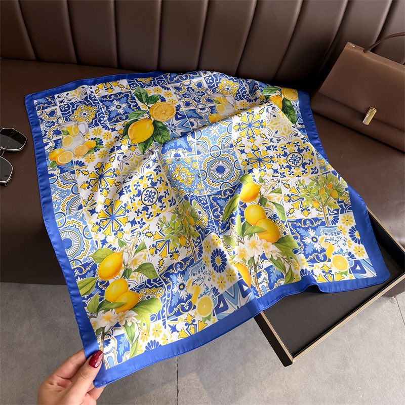 2026 New Fruit Print Silk Squa - đánh giá và giá Ascot Neck Scarf