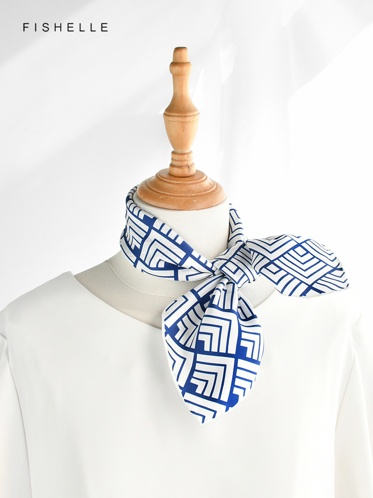 Geometric printed real silk tw - đánh giá và giá Face Scarf Mask