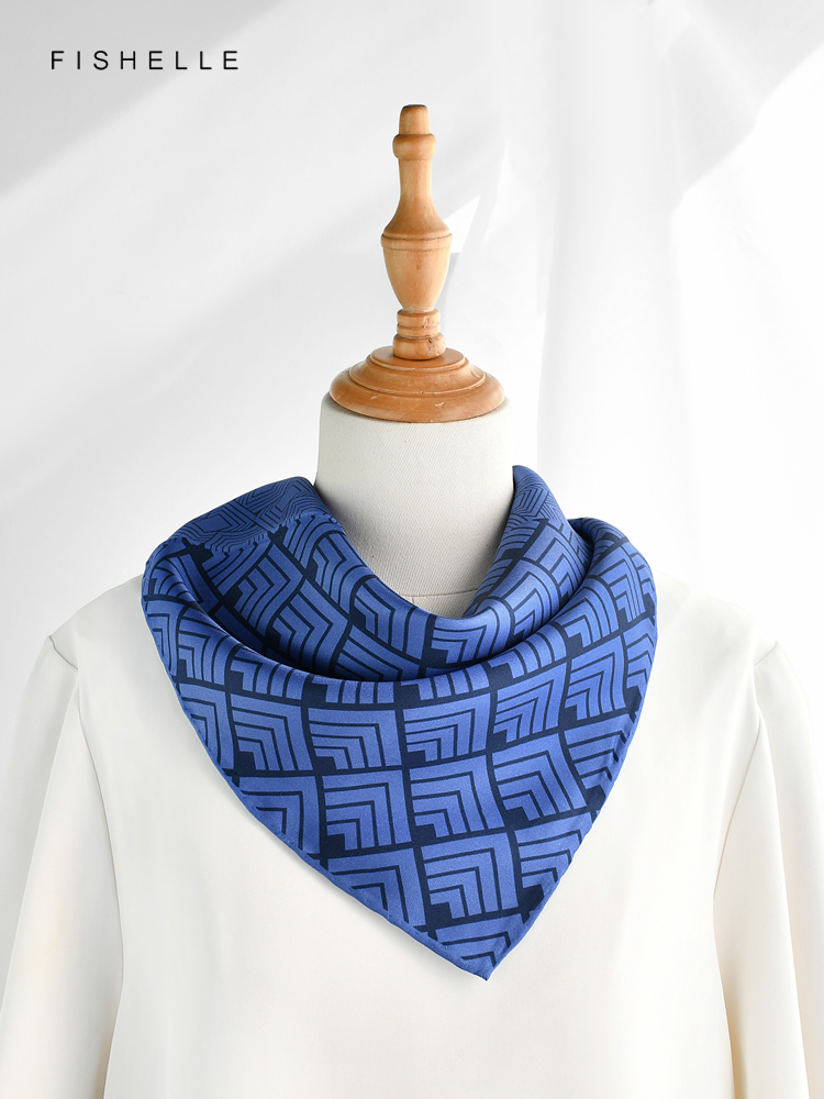 Geometric printed real silk tw - đánh giá và giá Face Scarf Mask