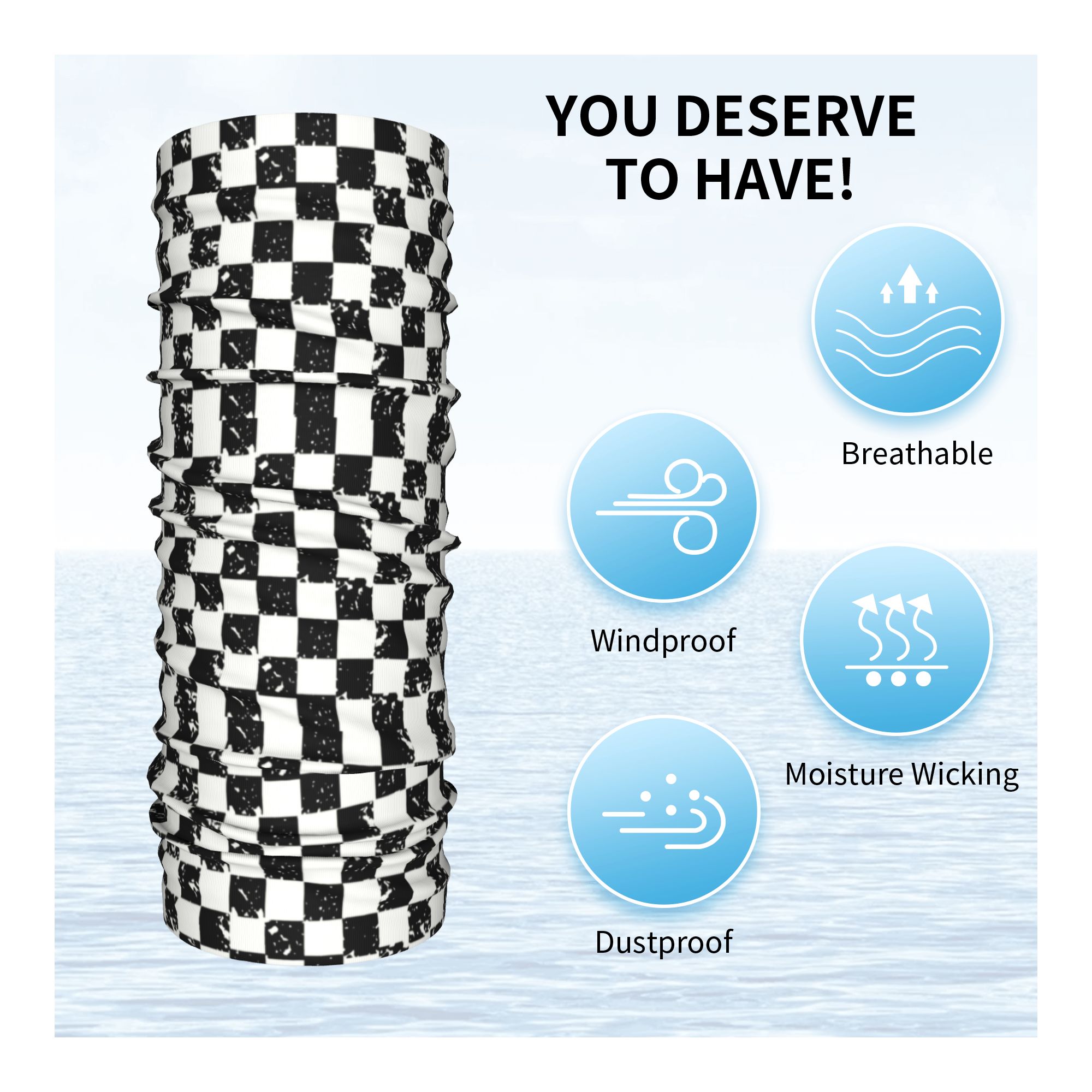 Custom Retro Checkered Flag Wi - đánh giá và giá Neck Warmer Tube