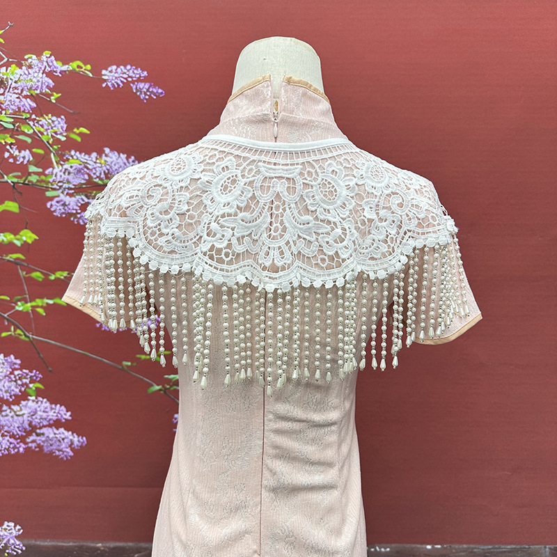 Vintage Pearl Tassel Shawl Anc - đánh giá và giá Stole Wedding Shawl