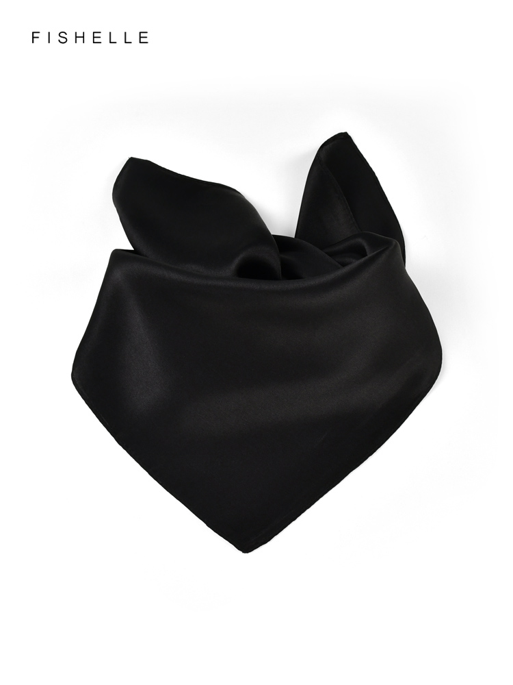 Solid color black pure silk sc - đánh giá và giá Silk Neck Scarf