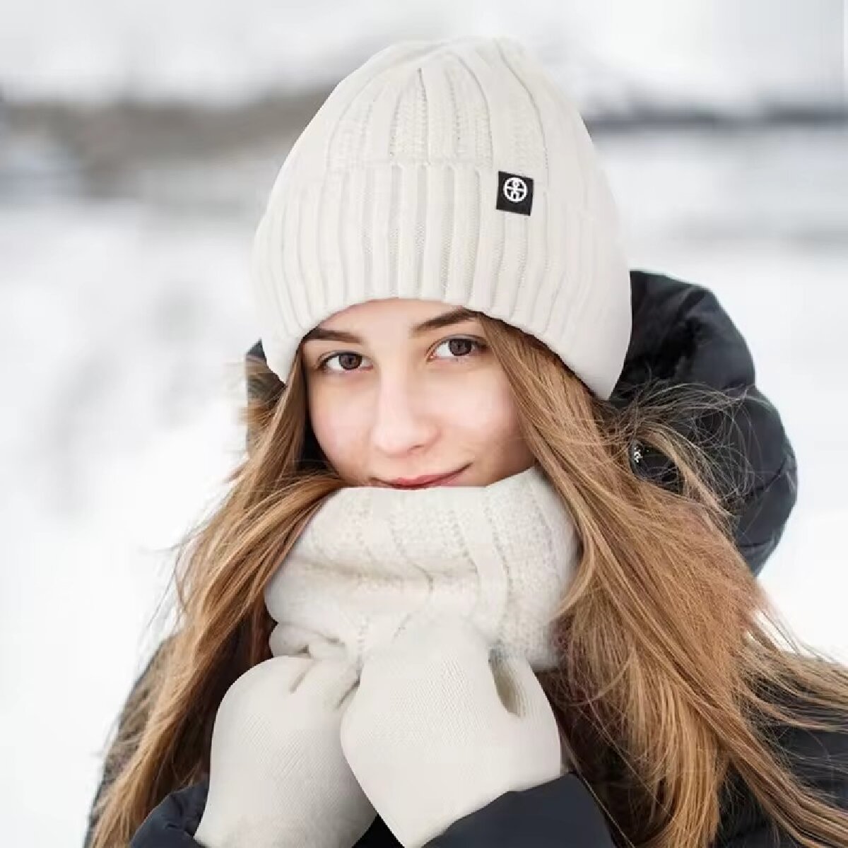 3pcs Winter Beanie Hat Gloves  - đánh giá và giá Muffler Men Wool