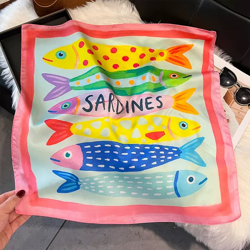 Fashion Fish Pattern Square Si - đánh giá và giá Face Scarf Mask