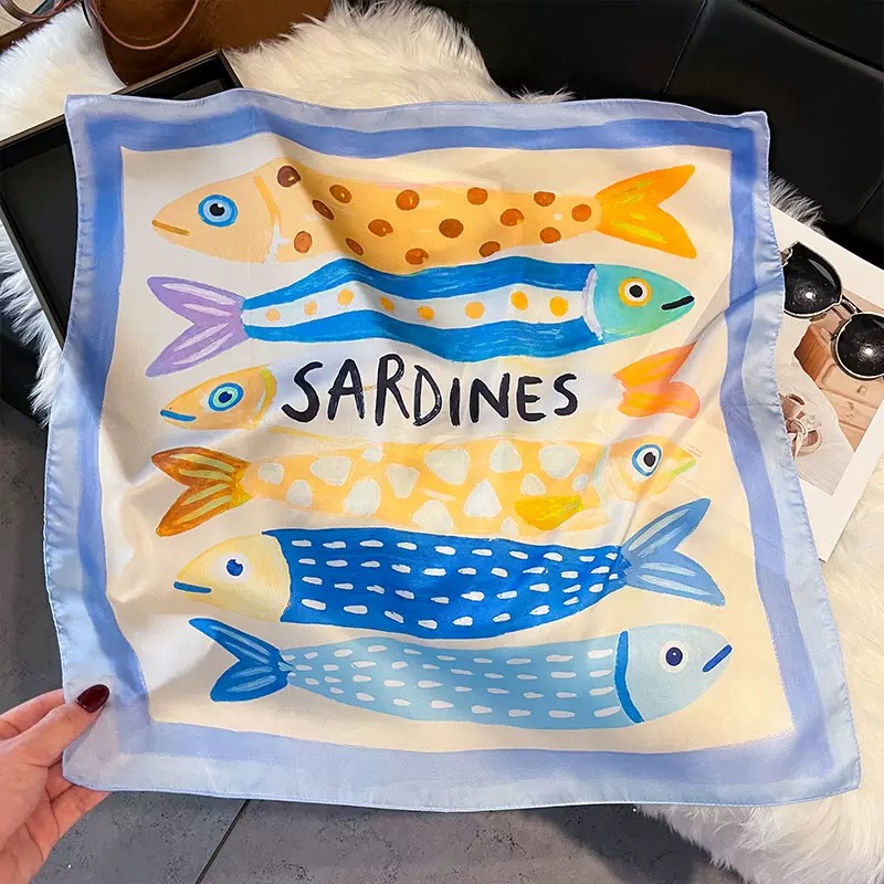Fashion Fish Pattern Square Si - đánh giá và giá Face Scarf Mask