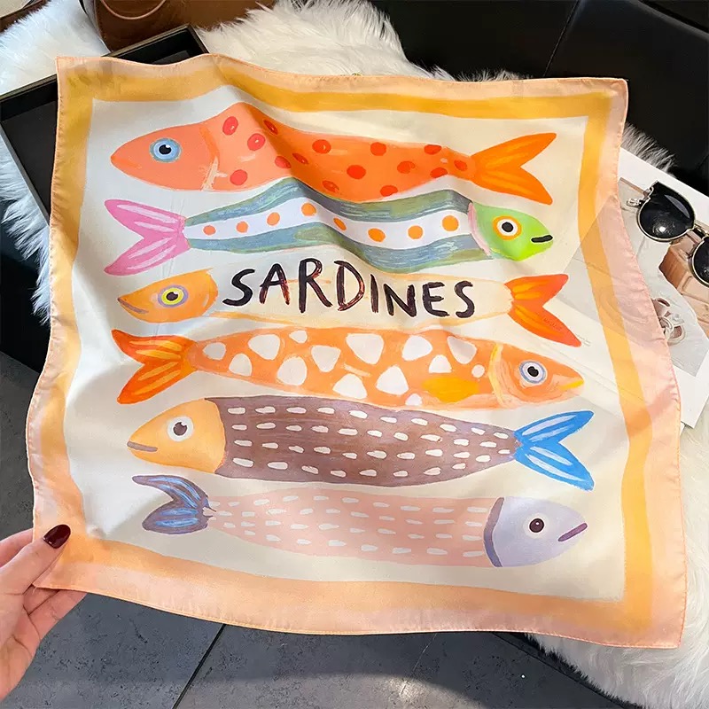 Fashion Fish Pattern Square Si - đánh giá và giá Face Scarf Mask