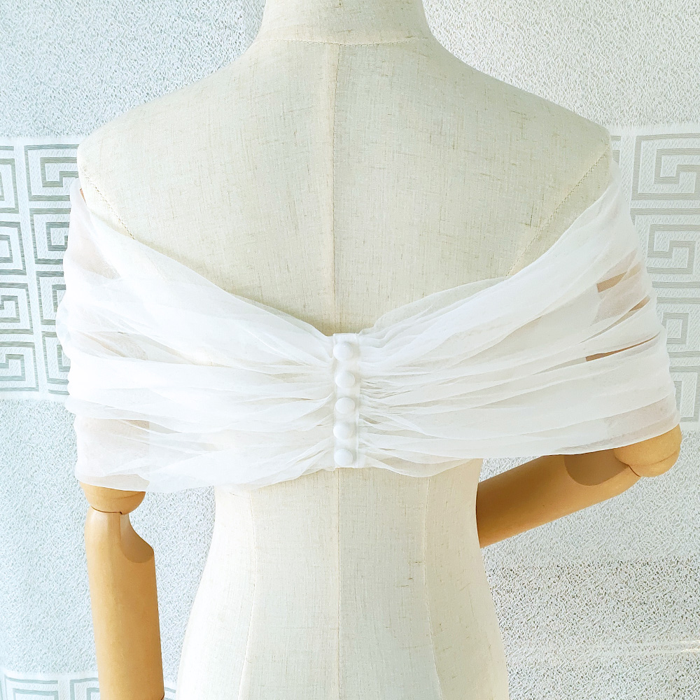 Phụ Nữ Xếp Ly Voan Sheer Bọc C - đánh giá và giá Stole Wedding Shawl