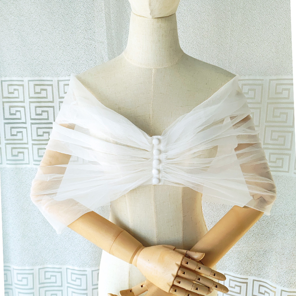 Phụ Nữ Xếp Ly Voan Sheer Bọc C - đánh giá và giá Stole Wedding Shawl