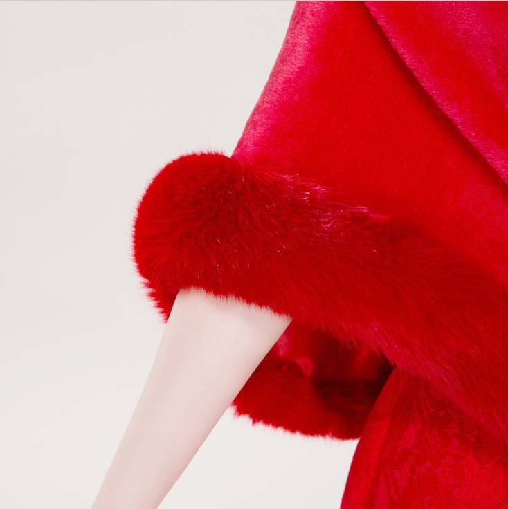 Red Bridal Wraps Winter Faux F - đánh giá và giá Stole Wedding Shawl