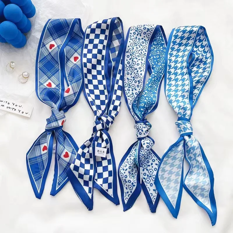 Klein blue silk scarf new chec - đánh giá và giá Bandana Cotton