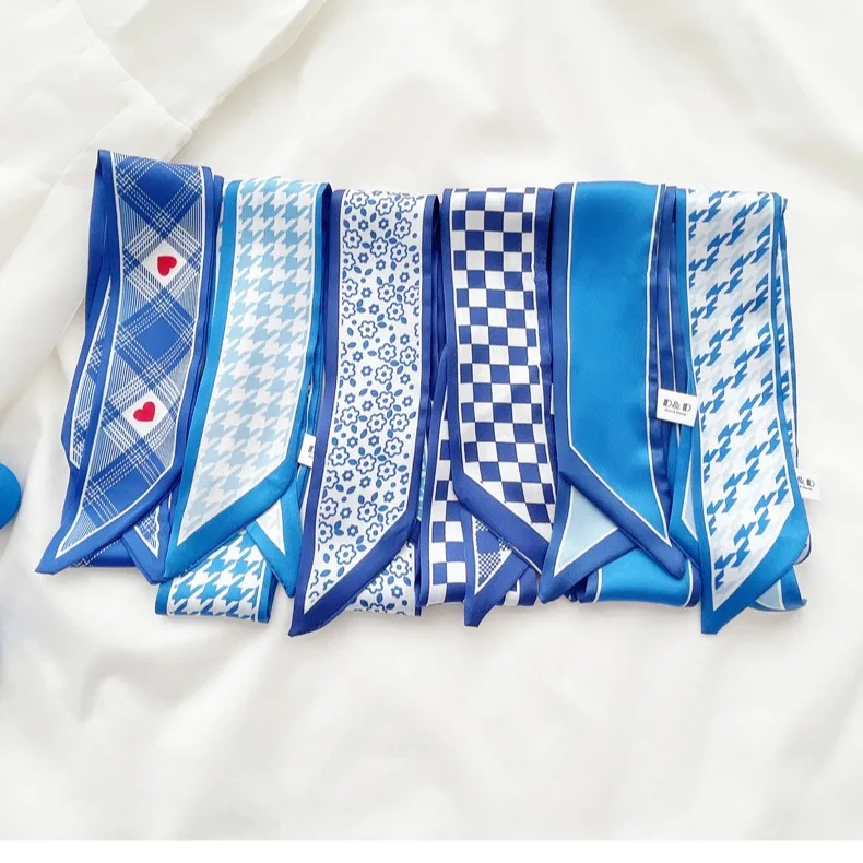 Klein blue silk scarf new chec - đánh giá và giá Bandana Cotton